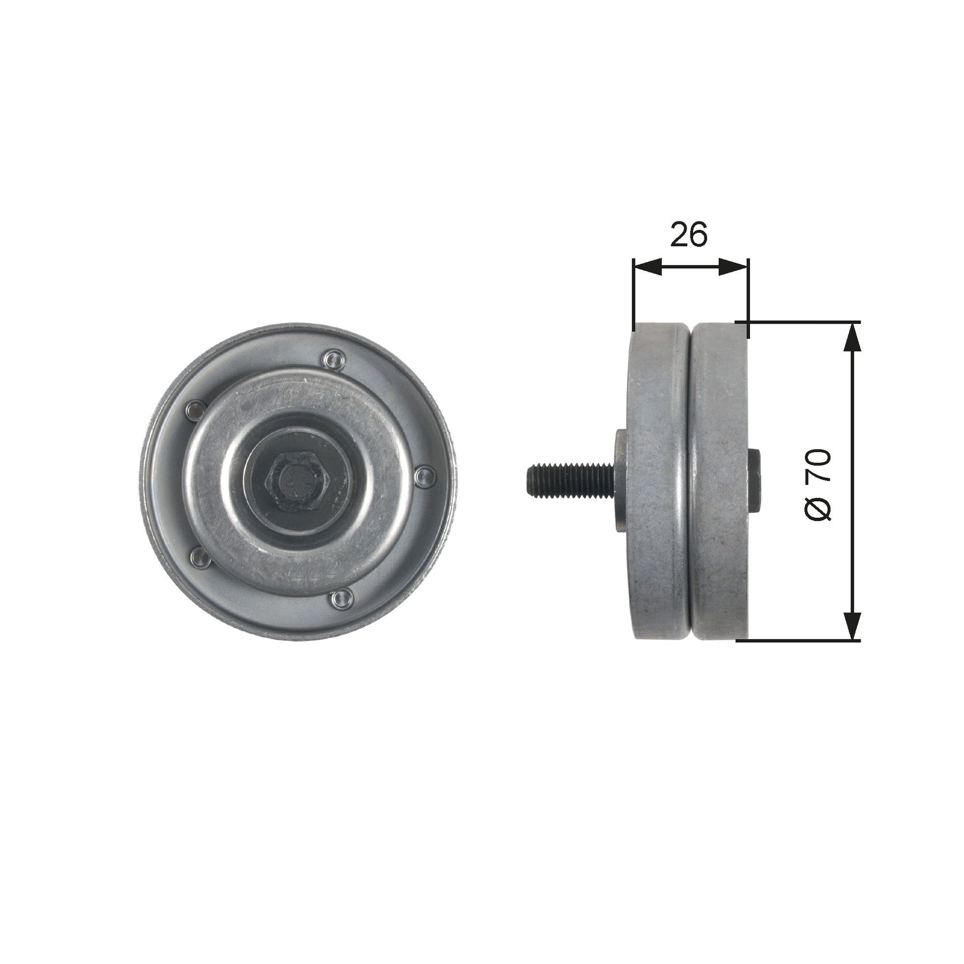 GATES GATT36466 V-Ribbed Belt Deflection/Guide Pulley