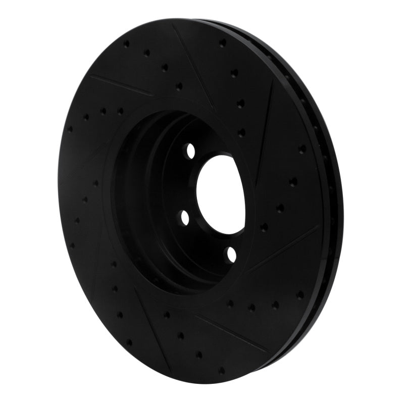 R1 Concepts R1 03-05 Land Rover Range Rover Front Left Drilled & Slotted Black Brake Rotor