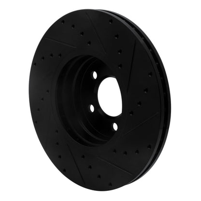 R1 Concepts R1 03-05 Land Rover Range Rover Front Left Drilled & Slotted Black Brake Rotor