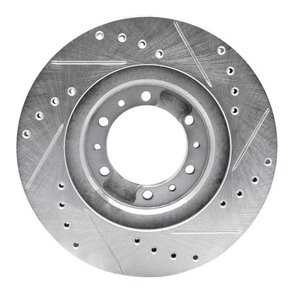 R1 Concepts R1 90-04 Mitsubishi Montero Front Left Drilled & Slotted Silver Brake Rotor