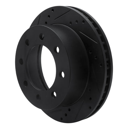 R1 Concepts R1 00-02 Dodge Ram 3500 Front Left Drilled & Slotted Black Brake Rotor