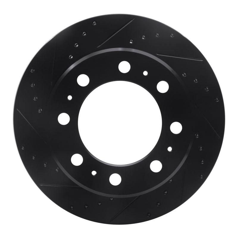 R1 Concepts R1 09-25 Dodge Ram 2500 Rear Left Drilled & Slotted Black Brake Rotor