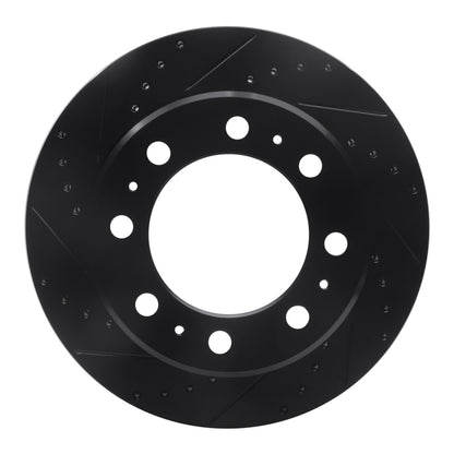 R1 Concepts R1 09-25 Dodge Ram 2500 Rear Left Drilled & Slotted Black Brake Rotor
