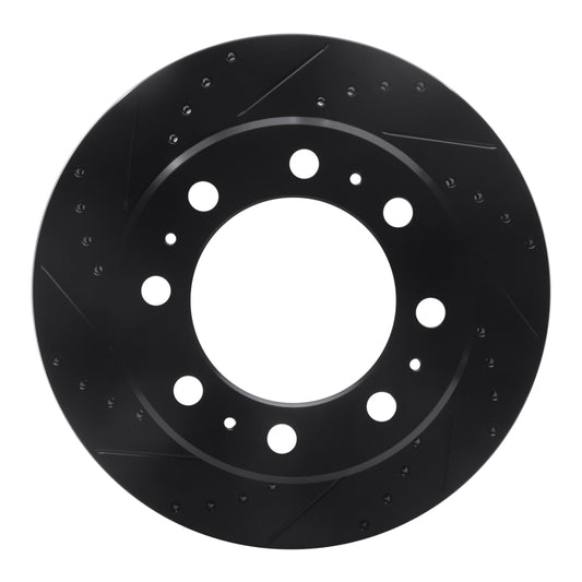 R1 Concepts R1 09-25 Dodge Ram 2500 Rear Left Drilled & Slotted Black Brake Rotor