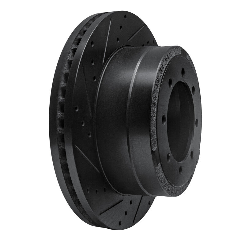 R1 Concepts R1 11-22 Ford F-350 Super Duty 2WD Rear Left Drilled & Slotted Black Brake Rotor