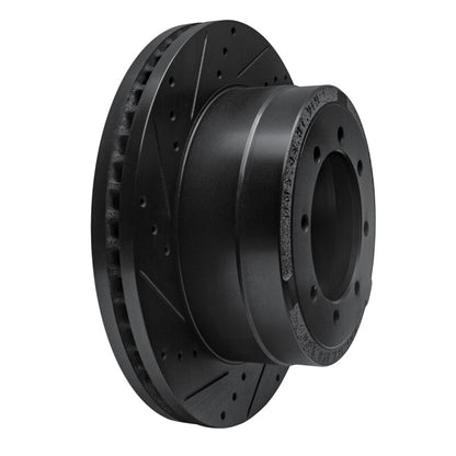 R1 Concepts R1 11-22 Ford F-350 Super Duty 2WD Rear Left Drilled & Slotted Black Brake Rotor