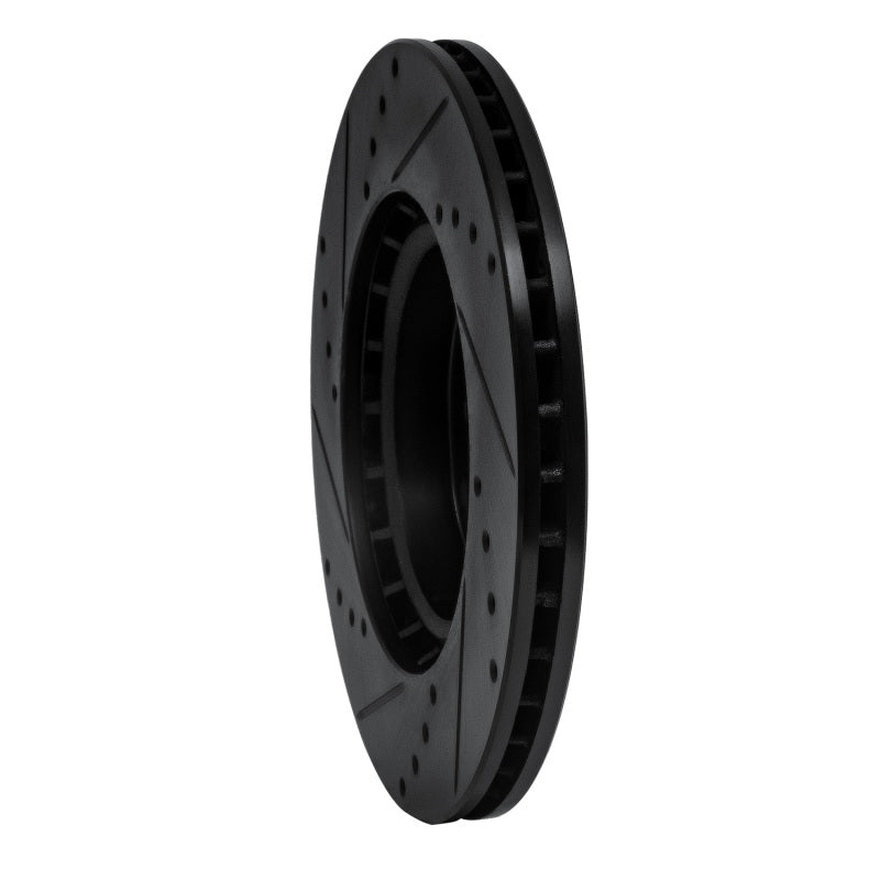 R1 Concepts R1 03-05 Infiniti G35 Front Right Drilled & Slotted Black Brake Rotor