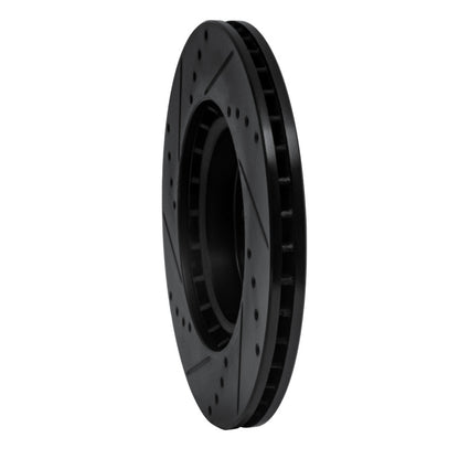 R1 Concepts R1 03-05 Infiniti G35 Front Right Drilled & Slotted Black Brake Rotor