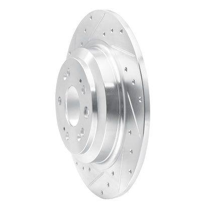 R1 Concepts R1 09-14 Acura TL Rear Left Drilled & Slotted Silver Brake Rotor