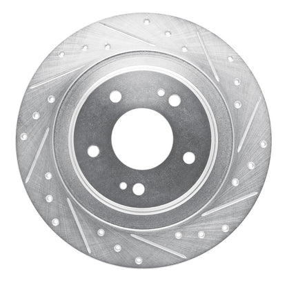 R1 Concepts R1 13-25 Mitsubishi Outlander PHEV Rear Right Drilled & Slotted Silver Brake Rotor