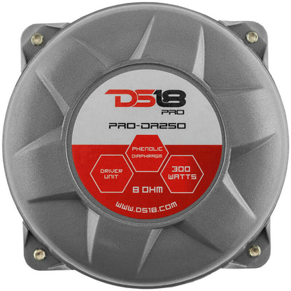 DS18 1in Drivers Twist-On Throat 200 Watts RMS 2in Phenolic Vc 8 ohm
