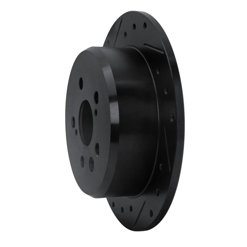 R1 Concepts R1 94-95 Toyota Celica Rear Left Drilled & Slotted Black Brake Rotor