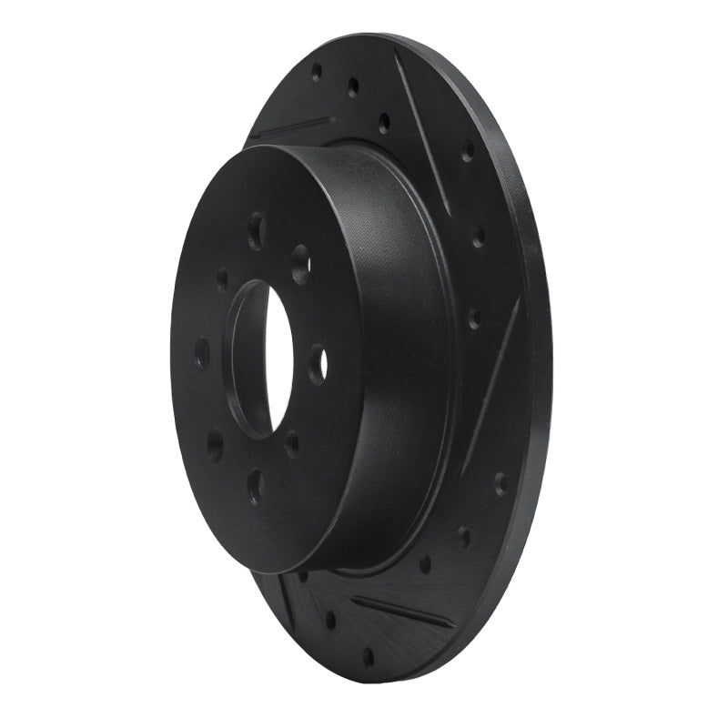 R1 Concepts R1 01-05 Acura EL Rear Right Drilled & Slotted Black Brake Rotor