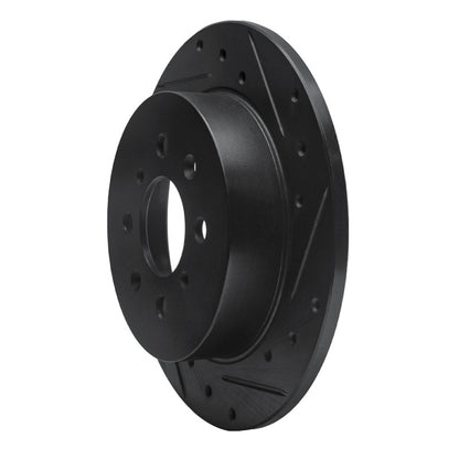 R1 Concepts R1 01-05 Acura EL Rear Right Drilled & Slotted Black Brake Rotor