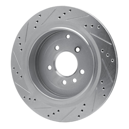 R1 Concepts R1 05-16 Land Rover LR4 Rear Right Drilled & Slotted Silver Brake Rotor