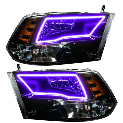 ORACLE Lighting Oracle 09-17 RAM 1500 TRX/SLT Quad Pre-Assembled Headlights - Blk Housing - ColorSHIFT