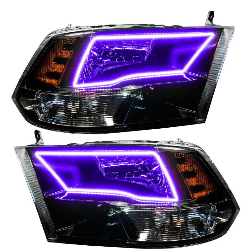 ORACLE Lighting Oracle 09-17 RAM 1500 TRX Quad Pre-Assembled Headlights Blk Housing - w/ BC1 Controller