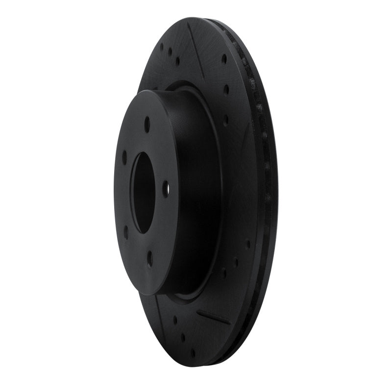 R1 Concepts R1 17-25 Nissan X-Trail (Mexico) Rear Right Drilled & Slotted Black Brake Rotor