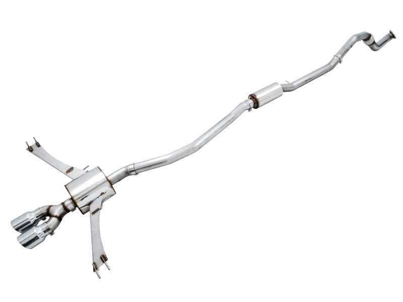 AWE Tuning 2016+ Honda Civic Si Touring Edition Exhaust w/Front Pipe & Dual Chrome Silver Tips