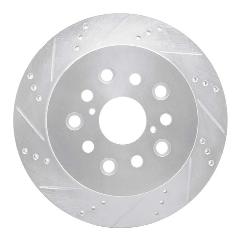 R1 Concepts R1 01-06 Lexus LS430 Rear Left Drilled & Slotted Silver Brake Rotor