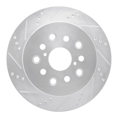 R1 Concepts R1 01-06 Lexus LS430 Rear Left Drilled & Slotted Silver Brake Rotor
