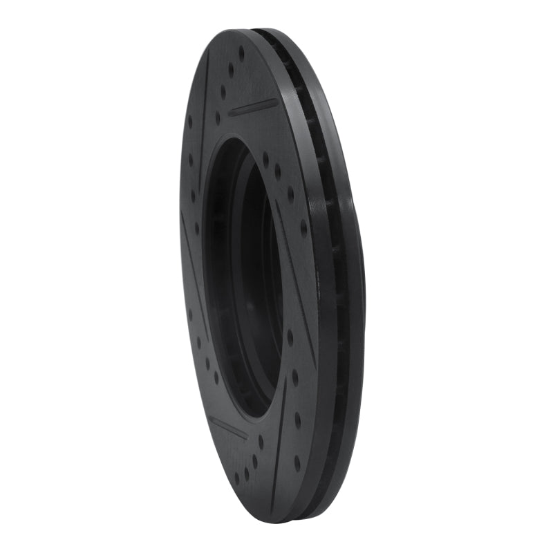 R1 Concepts R1 12-25 Dodge Attitude (Mexico) Front Right Drilled & Slotted Black Brake Rotor