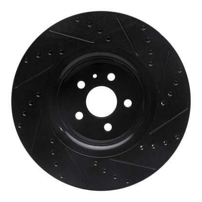R1 Concepts R1 15-21 Ford Edge Front Left Drilled & Slotted Black Brake Rotor