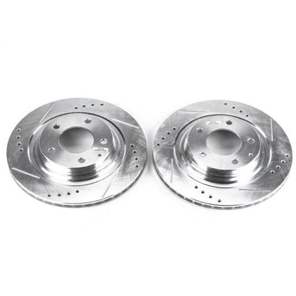 PowerStop Power Stop 93-95 Mazda RX-7 Rear Evolution Drilled & Slotted Rotors - Pair