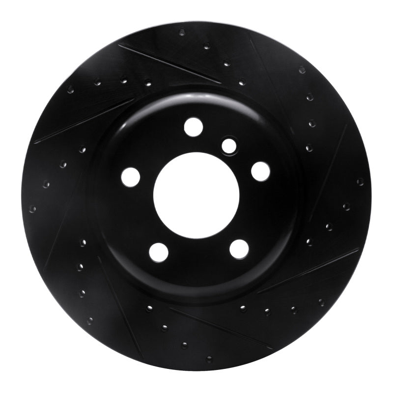 R1 Concepts R1 11-16 BMW 528I xDrive Front Right Drilled & Slotted Black Brake Rotor
