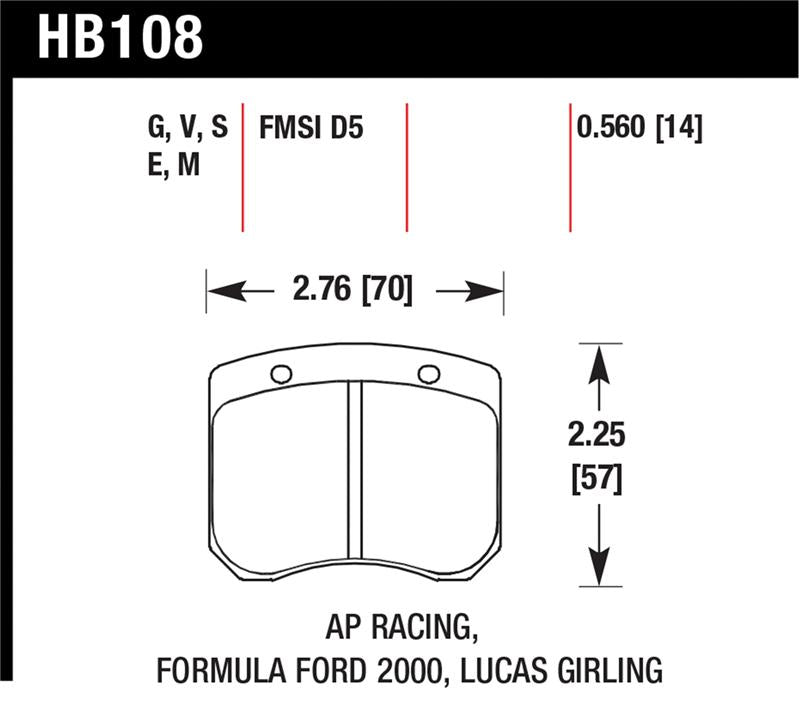 Hawk Performance Hawk 1984-1986 Alfa Romeo GTV-6 2.5 HPS 5.0 Front Brake Pads