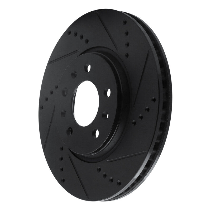 R1 Concepts R1 06-10 Pontiac Solstice Front Right Drilled & Slotted Black Brake Rotor