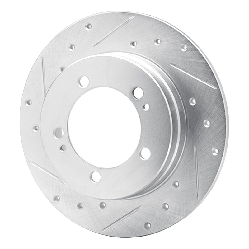 R1 Concepts R1 90-94 Eagle TALON Rear Left Drilled & Slotted Silver Brake Rotor