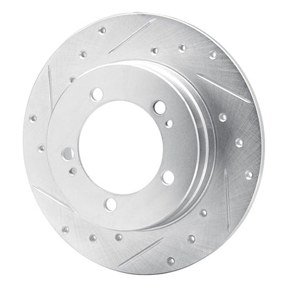 R1 Concepts R1 90-94 Eagle TALON Rear Left Drilled & Slotted Silver Brake Rotor