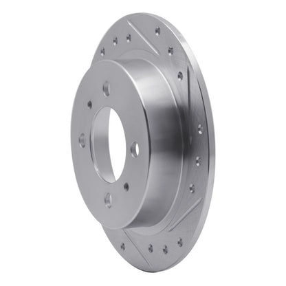 R1 Concepts R1 91-06 Nissan 200SX Rear Right Drilled & Slotted Silver Brake Rotor