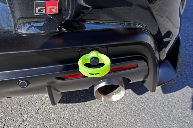 Perrin Performance PERRIN 20-25 Toyota Supra Tow Hook Kit (Rear) - Neon Yellow