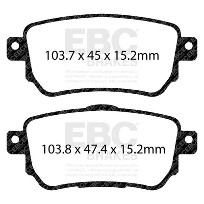 EBC 2021+ Nissan Rogue Sport Yellowstuff Rear Brake Pads