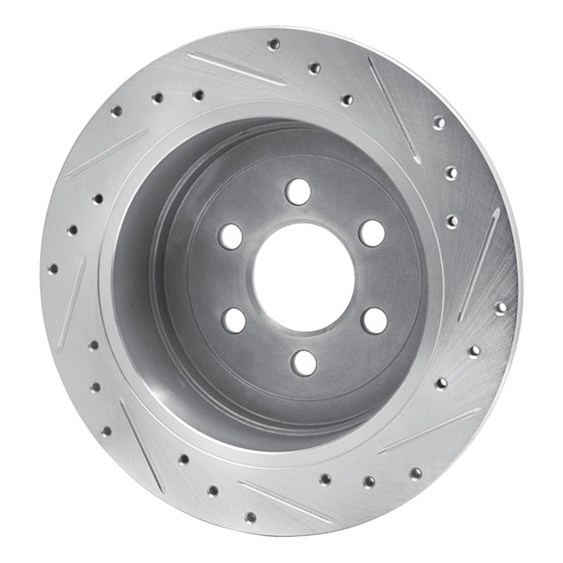 R1 Concepts R1 03-04 Dodge DAKOTA RWD Rear Left Drilled & Slotted Silver Brake Rotor