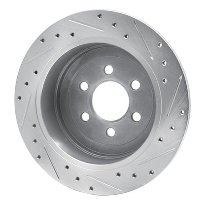R1 Concepts R1 03-04 Dodge DAKOTA RWD Rear Left Drilled & Slotted Silver Brake Rotor