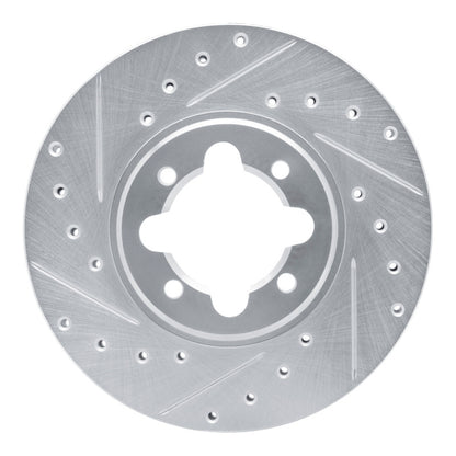 R1 Concepts R1 82-85 Toyota Celica Front Left Drilled & Slotted Silver Brake Rotor