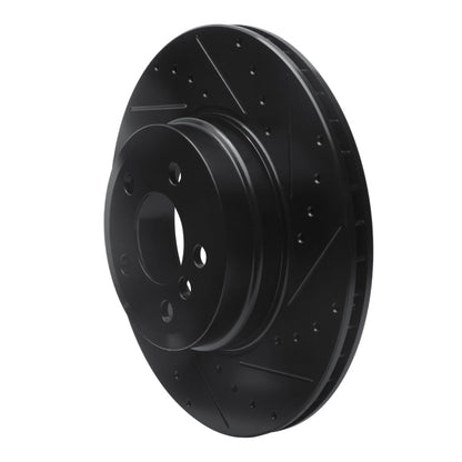 R1 Concepts R1 07-19 BMW X6 Rear Right Drilled & Slotted Black Brake Rotor