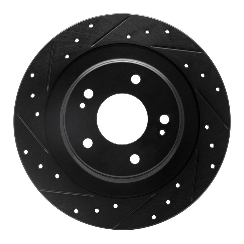 R1 Concepts R1 13-25 Mitsubishi Eclipse Cross Rear Left Drilled & Slotted Black Brake Rotor