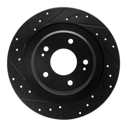 R1 Concepts R1 13-25 Mitsubishi Eclipse Cross Rear Left Drilled & Slotted Black Brake Rotor