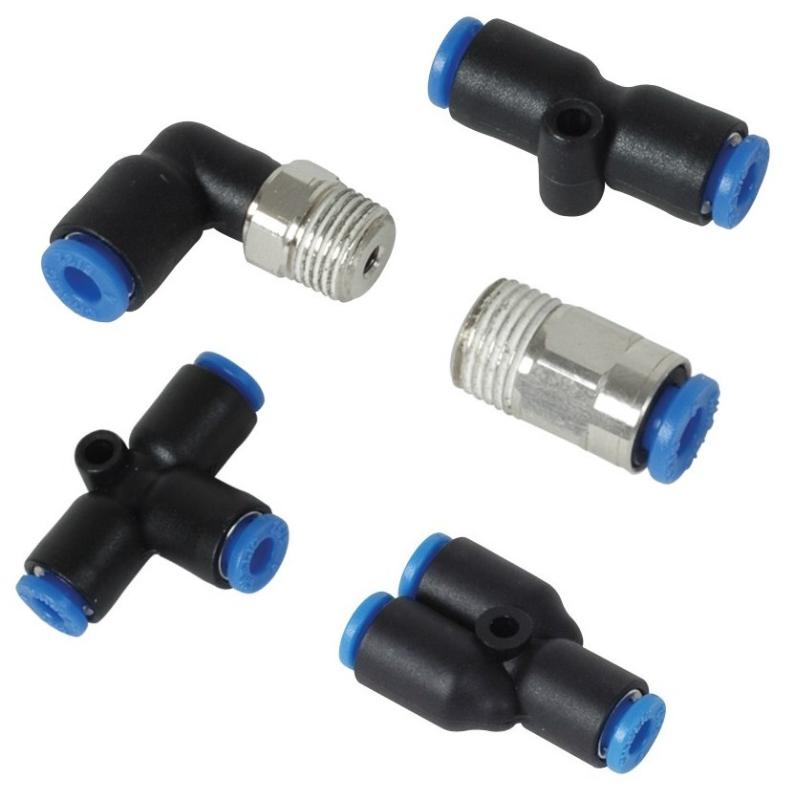 Vibrant Union Straight Pneumatic Vacuum Fitting - for use with 3/8in (9.5mm) OD tubing