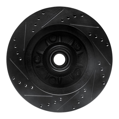 R1 Concepts R1 00-04 Ford F-150 RWD Front Right Drilled & Slotted Black Brake Rotor