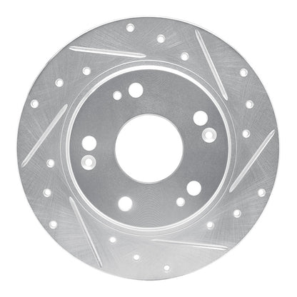 R1 Concepts R1 11-15 Honda CR-Z Rear Right Drilled & Slotted Silver Brake Rotor