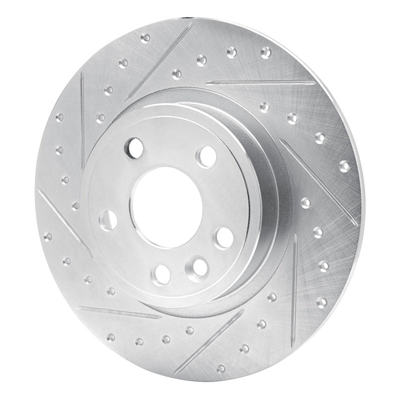 R1 Concepts R1 15-20 Jaguar E-Pace Rear Left Drilled & Slotted Silver Brake Rotor