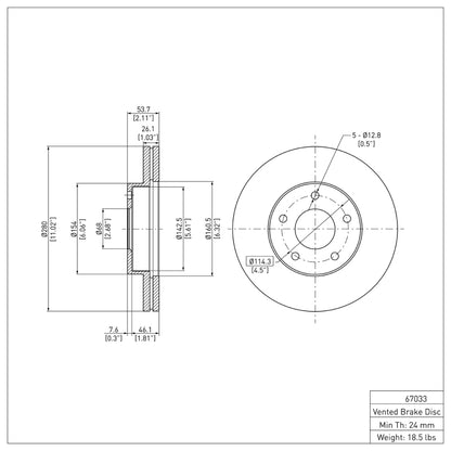 DFC 820090 Nissan 300ZX Front Brake Rotor