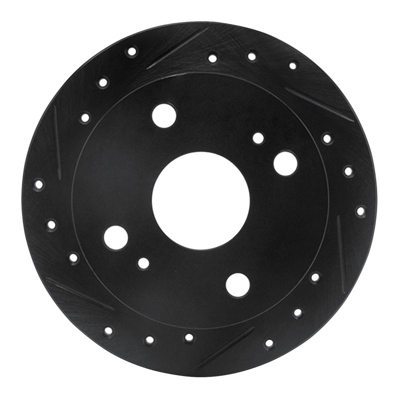R1 Concepts R1 85-87 Toyota Corolla (US/Canada) Rear Left Drilled & Slotted Black Brake Rotor