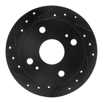 R1 Concepts R1 85-87 Toyota Corolla (US/Canada) Rear Left Drilled & Slotted Black Brake Rotor