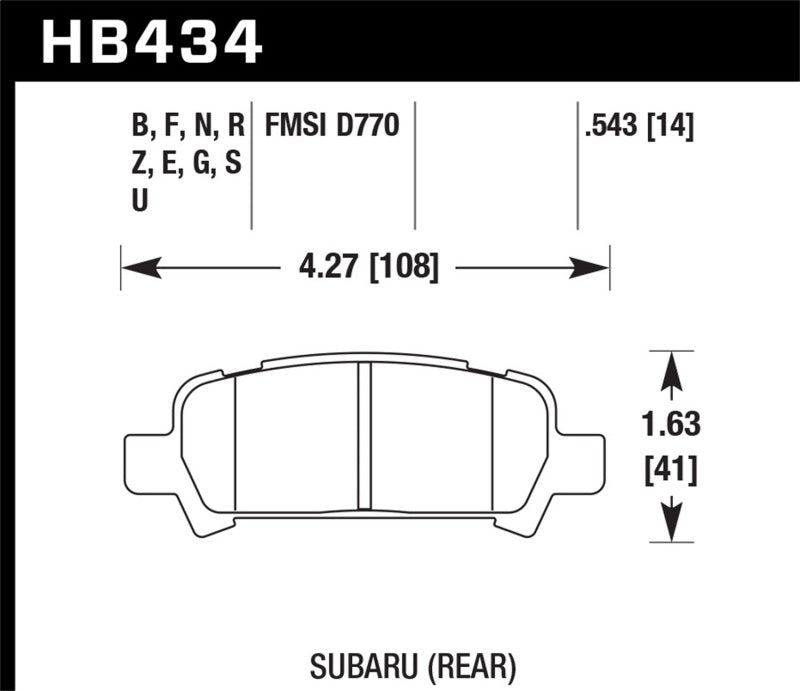 Hawk Performance Hawk Subaru Baja/Forester/Impreza/Legacy DTC-60 Race Rear Brake Pads